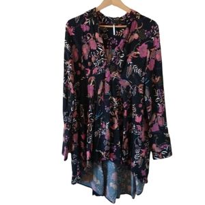 Free People Femmes Field of Butterflies long sleeve oversized tunic size large